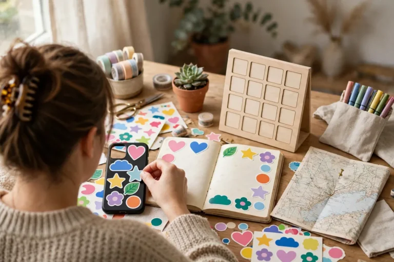 Illustration for story ideas with stickers