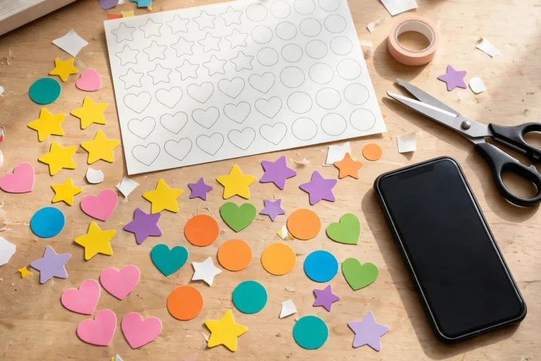 Illustration for templates with stickers