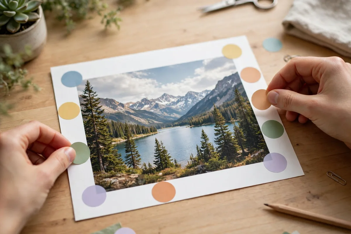 Illustration for Layer stickers carefully so the photo stays visible