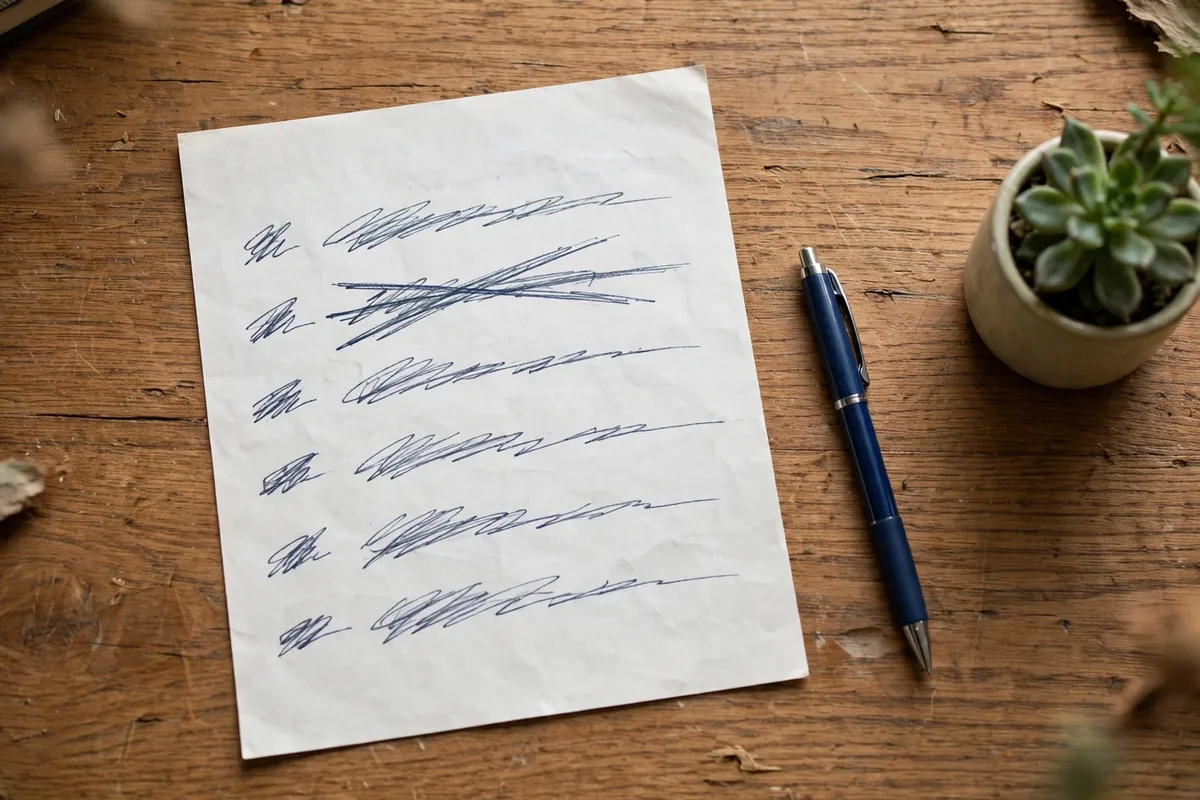 Illustration for Show your to-do list with one item crossed off