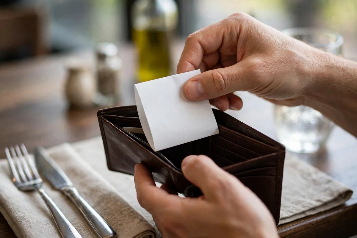 Illustration for Keep receipts, bills, and orders out of frame